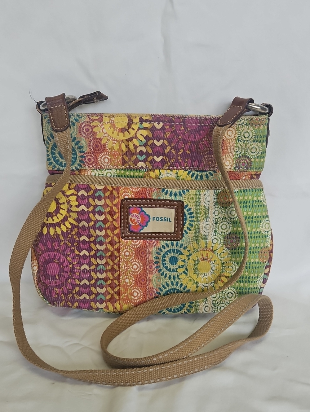 Fossil Multicolor Patterned Crossbody Bag